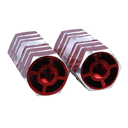 XH® 2pcs Axles Aluminum Alloy Stunt Foot Pegs Pedal for BMX Bicycle Cycling (Red)