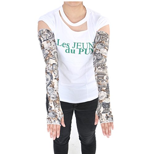 siyaful Arm Long 20.7 Inches Protection Sleeves-Sun Protection Good Elasticity Sleeves-Long Fingerless Gloves-Uv Sleeves Suitable for Ladies Driving or Outdoor Sports