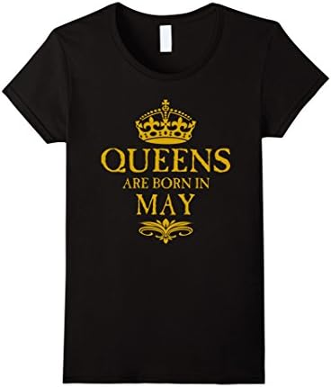Womens Queens Are Born In May Birthday T-shirt Large Black