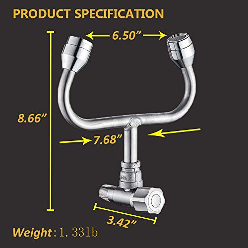 Faucet Mounted Eye Wash Station - Stainless Steel Wall-Mounted Emergency Eyewash Unit, Eye Washer Faucet for Warehouse, Wood Shop, Basement, Auto Body Shop, Laboratory, Medical Practices - Thumbnail 4