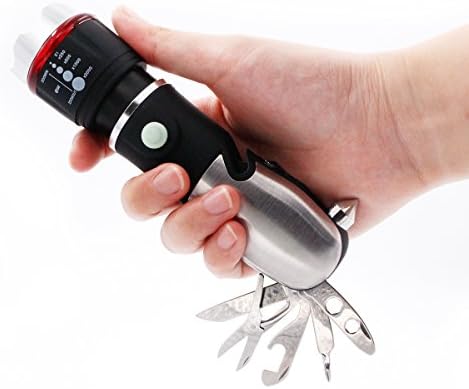 HuaReal Portable LED Flashlight with Tools - Small Useful Flashlight 1500 Lumens