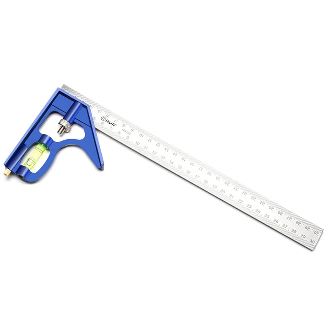 Combination Square 12Inch/300mm, Engineers Set Square, Stainless Steel Angle Ruler, Adjustable Carpentry Square 45/90 Degree with Bubble Level, Measuring Tool for Engineer Carpenter