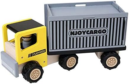 NJoyKids 14108 Truck with Container Yellow Wood