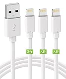 iPhone Charger Cord - 3Pack 3FT MFi Certified Lightning Cable - Fast Charging Charger Cable Compatible with iPhone 11 Pro XR Xs Max X 8 8 Plus 7 7 Plus 6s 6s Plus 6 6 Plus SE iPad - White