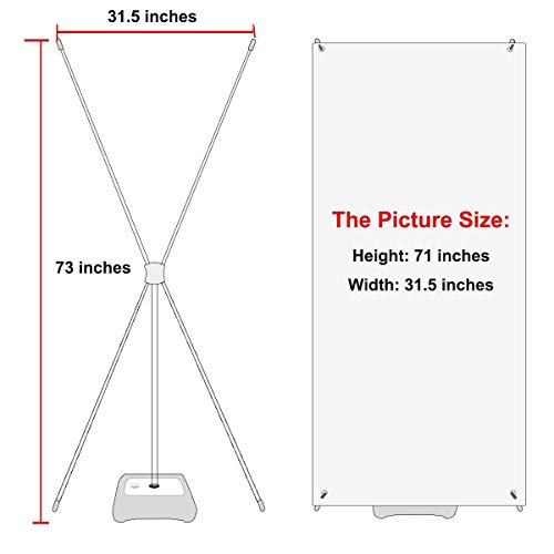 HUAZI X Banner Stand with Water Base - Poster Stand for Display Size 31.5x71inches with Traveling Bag for Trade Show, Exhibition, Business, Malls