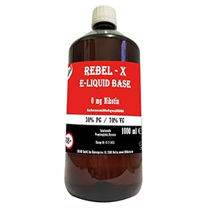 E Liquid Base 1L 30 PG/70 VG für mehr Dampf“ Laguna Rebel X“ PUR Vape OHNE Nikotin 0 1000 ml