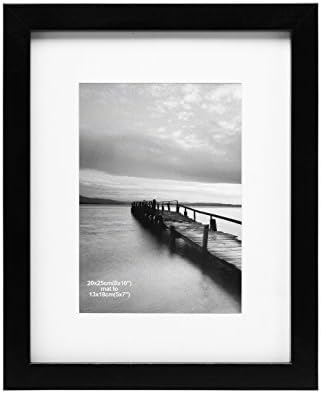 MeiC 8x10" Wall Table Picture Photo Frames for 5x7 with Mat or 8x10 without Mat Black