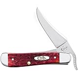 Case Dark Red Bone CV Russlock Pocket Knife