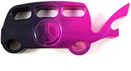Bottle Opener, Custom Peace-Out Love Bus, VW Bus Inspired (Black-Pink)