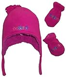 N'Ice Caps Girls Sherpa Lined Flowers Embroidered Micro Fleece Set