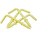 Shells 30PCS Gold Color Copper Plated Metal Right-Angle Hooks 7 Shape Screw Hooks Self-Tapping Screws Hooks L Shape Hooks 1.8 Inches 1+1/4#