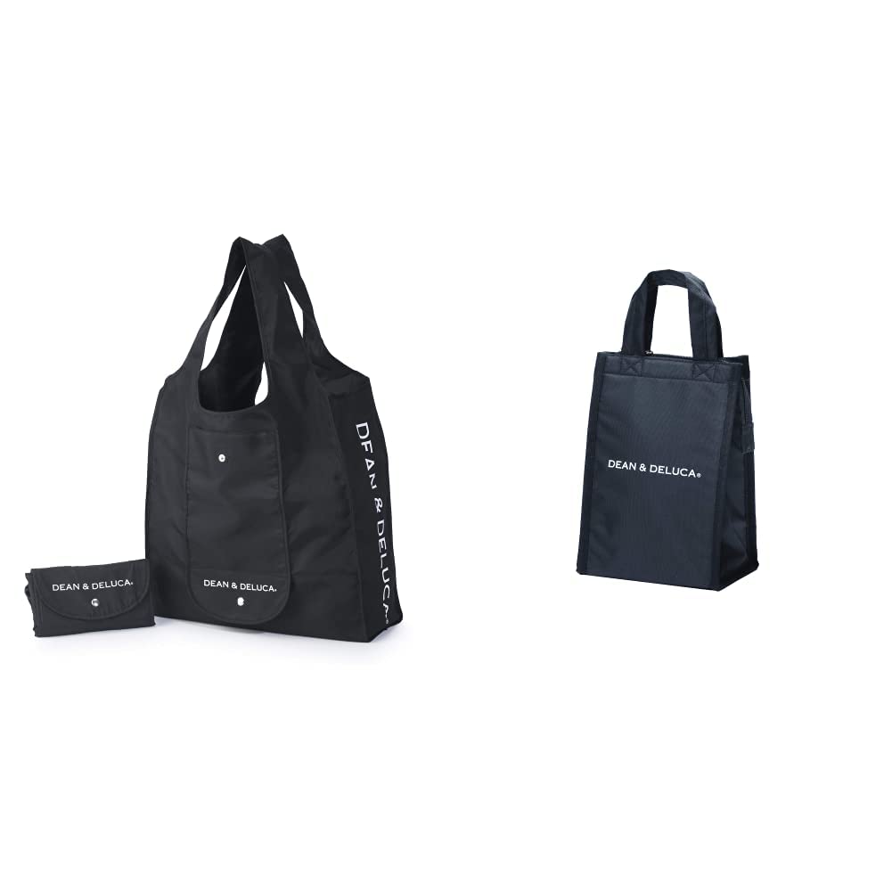 [ディーン & デルーカ] ショッピングバッグ ブラック エコバッグ 折りたたみ 軽量 コンパクト レジ袋 マイバッグ クーラー ブラックS 保冷 ファスナー付き お弁当 ランチバッグ【セット買い】商品画像