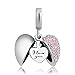 Charmed Craft Heart I Love You Charms Openable Crystal Charms Dangle Beads for Snake Chain Bracelets (Pink)