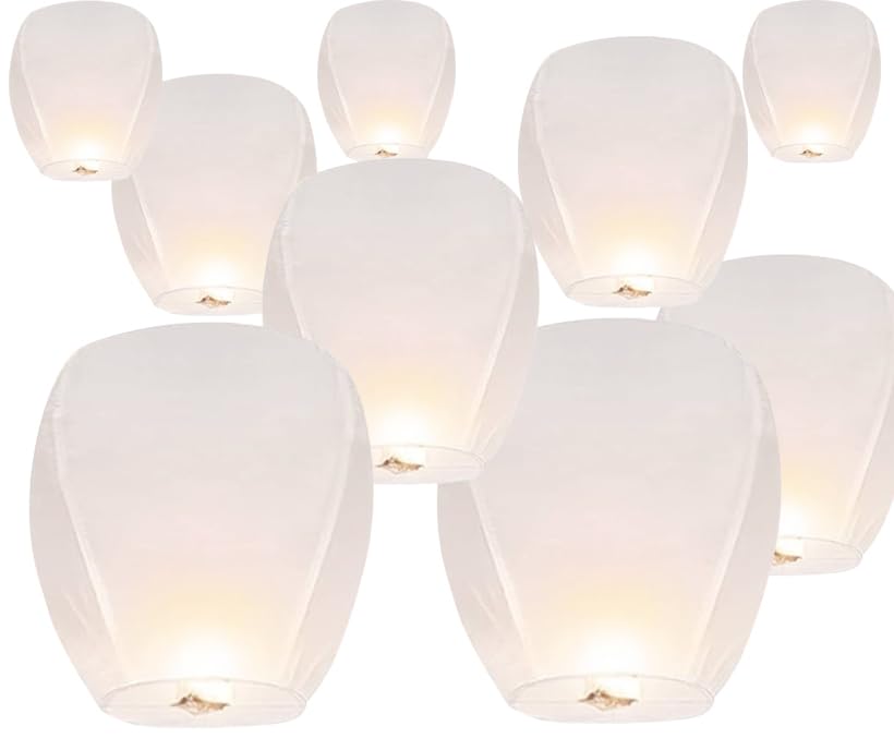 Photo 1 of 10Pcs Paper Lanterns Decorative Round Paper Lanterns Lamp for Birthday, Wedding, Christmas, Bridal, Home Decor, Party Decoration