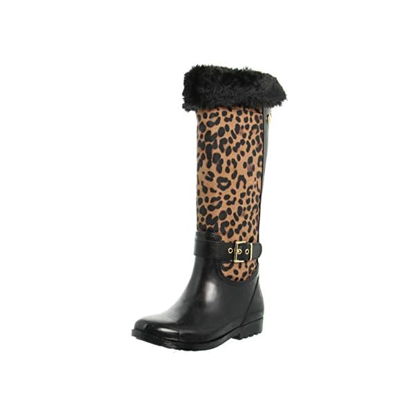 Guess Cicely Botas Mujeres Negro/Leopardo - 39 - Botas De Agua Shoes •  Estampado Leopardo