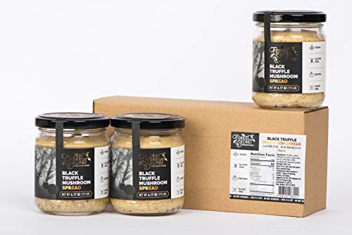 Forest Secret Vegan Spreads and Dips, Black Truffle Mushrooms, Gluten and Sugar Free, Net 6.17 oz (Pack of 3)