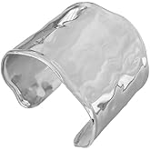 Hammered Chunky Cuff Bracelets for Women Vintage Boho Wide Bangle Bracelet Open Wristband Statement Thick Arm Cuff Gold-Tone Silver Plated Bracelet Minimalist Upper Arm Armband Punk Jewelry for Her