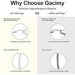 Gacimy 14K White Gold Plated Hoops with 925