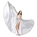 Dance Fairy Belly Dance 360 Degree Isis Wings with Portable Flexible Sticks,Silver