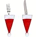 Santa Hat Christmas Chair Covers (Set of 6, Red)