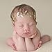 1 Set Newborn Baby Gold Silver Leaf Headband Wing Costume Photo Photography Prop (Gold)