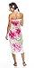 1 World Sarongs Womens Hawaiian Swimsuit Cover-Up Sarong in Pink/Green/White