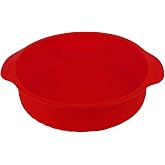Demeras Cake Baking Pan 9inch Cake Silicone for Cheesecake (red)