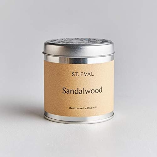 Sandalwood Scented Tin Candle by St Eval, Ivory, 7.7 l x 7.7 w x 8 h centimeters