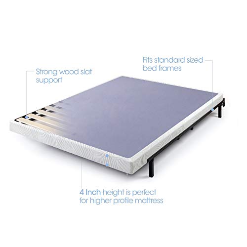ZINUS Metal Box Spring with Wood Slats /4 Inch Mattress Foundation