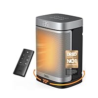 Dreo Electric Space Heater, 70° Oscillating Portable Heaters for Home, 1500W PTC Ceramic Heater with Thermostat, Remote Control, 3-Mode 3-Speed, 1-12H Timer, Overheat & Tip-Over Protection, ECO-Mode