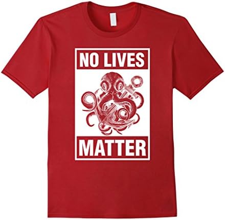 Mens Cthulhu Shirt No Lives Matter- Halloween Gift XL Cranberry