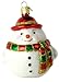Old World Christmas Round Snowman Glass Blown Ornament