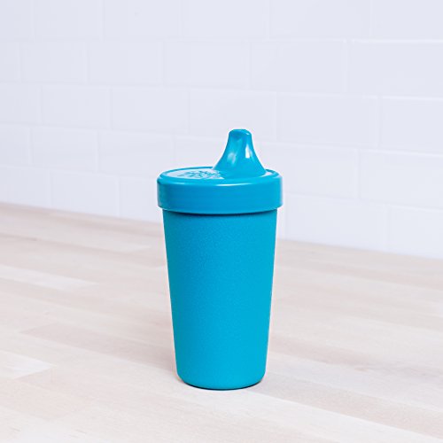 Re-Play Made in the USA 3pk No Spill Sippy Cups for Baby, Toddler, and Child Feeding - Aqua, Sky Blue, Green (Under The Sea)