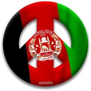 Peace Symbol Magnet of Afghanistan Flag by MEYOTO LLC