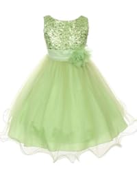 emerald green and gold flower girl dresses