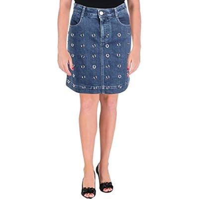 Stella McCartney Womens Grommet Above Knee Denim Skirt