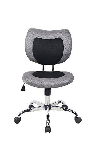 Bonum Swivel Desk Office Chair Low Back Armless Task Study Chair Adjustable Seat Height Mesh Home Chair - Black (Black)
