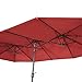 Iwicker 15 Ft Double-Sided Patio Umbrella Outdoor Market Umbrella with Crank, Umbrella Base Included (Red)