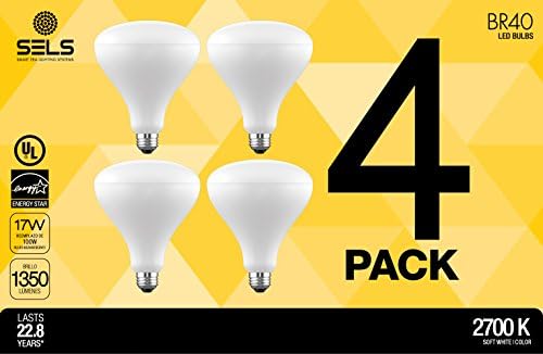 SELS LED BR40 100-Watt Equivalent Wide Floodlight LED Bulb, Soft White (4 Pack)