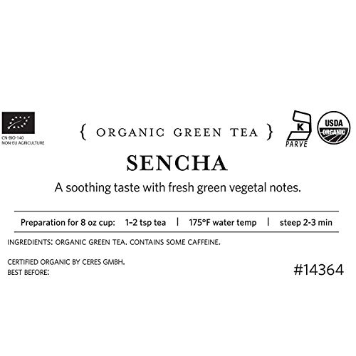 Tea Forte Sencha Loose Bulk Tea, 1 Pound Pouch, Organic Green Tea Tea Makes 160170 Cups