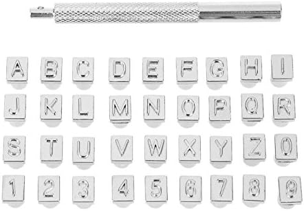 Aiskaer 36Pcs Metal Letter and Number Stamps Punch Set for Leather Craft Stamps Tools Art Steel Punch Metal Leather Punching Tools A-Z Alphabet Letters 0-9 Numbers Stamp Tool