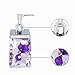 EUMAT Nature Series Bathroom Organizer Set Acrylic 4 PCS Bathroom Washing Accessory Set with Purple Flower NB4-026
