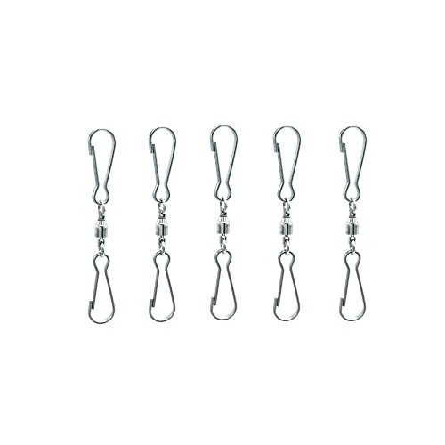 LGEGE Smooth Spinning Dual Clip Swivels Wind Spinner Hangers Spiral Tails Twisters Wind Socks, for spinning windsocks and any kites, flower pots, plants, bird feeders, solar lights, flags