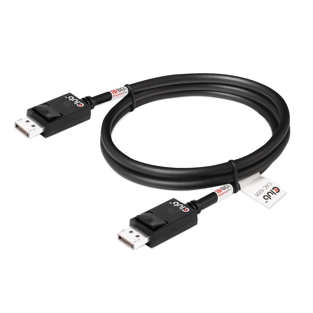 Club 3D CAC-1091 DisplayPort™ 2.1 Bi-Directional VESA DP80 Certified Cable 4K120Hz, 8K60Hz or 10K30Hz M/M 1.2m