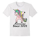 Kid 11 Yrs Old 11th Birthday Unicorn Dabbing Shirt 2008 Cute