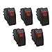 XT AUTO 12V 20 Amp 3pins Red Light Rocker Switch Kit 5-pack