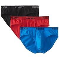 Cotton Stretch 3 Pack No-Show Brief, Medium, Scotts Red/Black/Skydiver