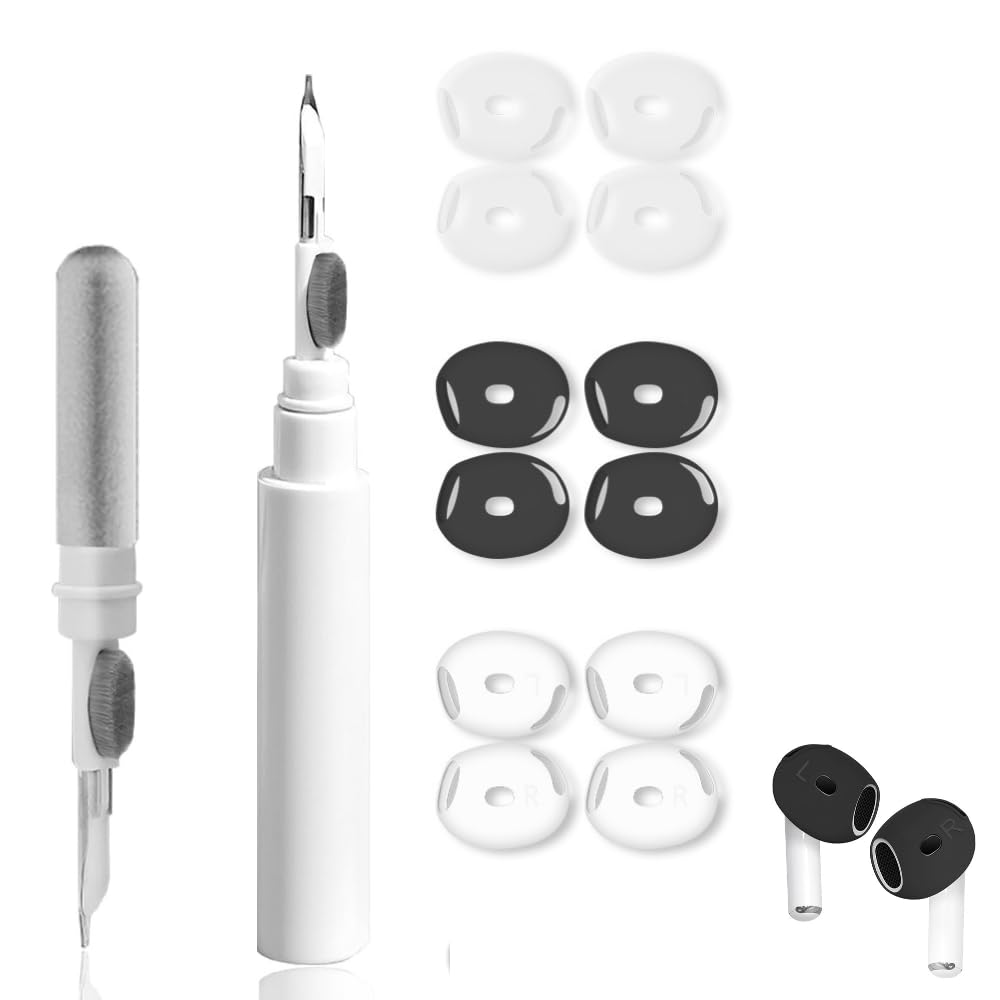 Photo 1 of UPDENI 6 Pairs Ear Cover for AirPods 4,Anti Slip Ear Skin Tips Accessories Sport Ultra Thin Slim Soft Silicone Ear Tips Earbuds Gel Cove for Apple Airpods 4 Tips with Cleaning Pen Kit
