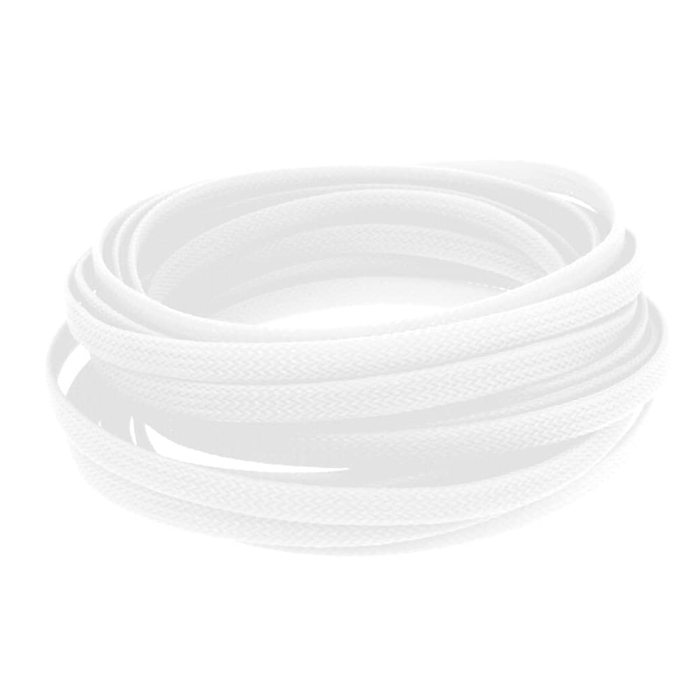 MOCNT PET Expandable Braided Sleeving Wire Braided Sleeve Cable Management Flexible Insulated Sheath Sleeve Loom Tubing Cable Tidy Protection Wrap Cover White 10mm 10Meters