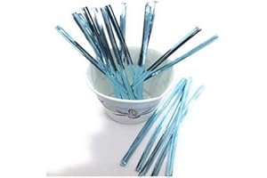 Weststone 100pcs 4" Baby Blue Metallic Twist Ties foil Twist Ties for Cello Bags Treat Bags in Birthday Party Wedding Party Baby Shower